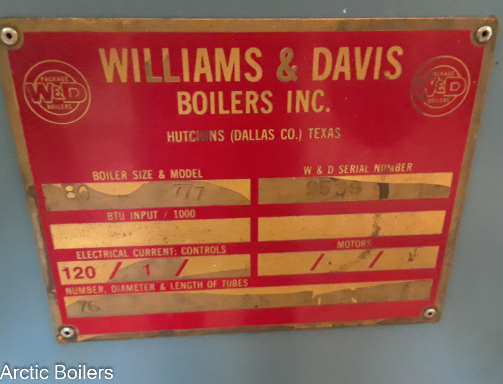 80 HP Williams and Davis Boiler